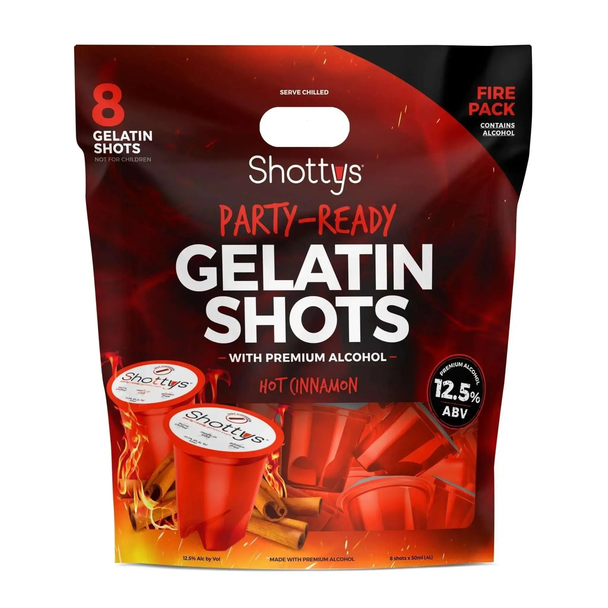 Shottys Hot Cinnamon Gelatin Shots (8 shots)