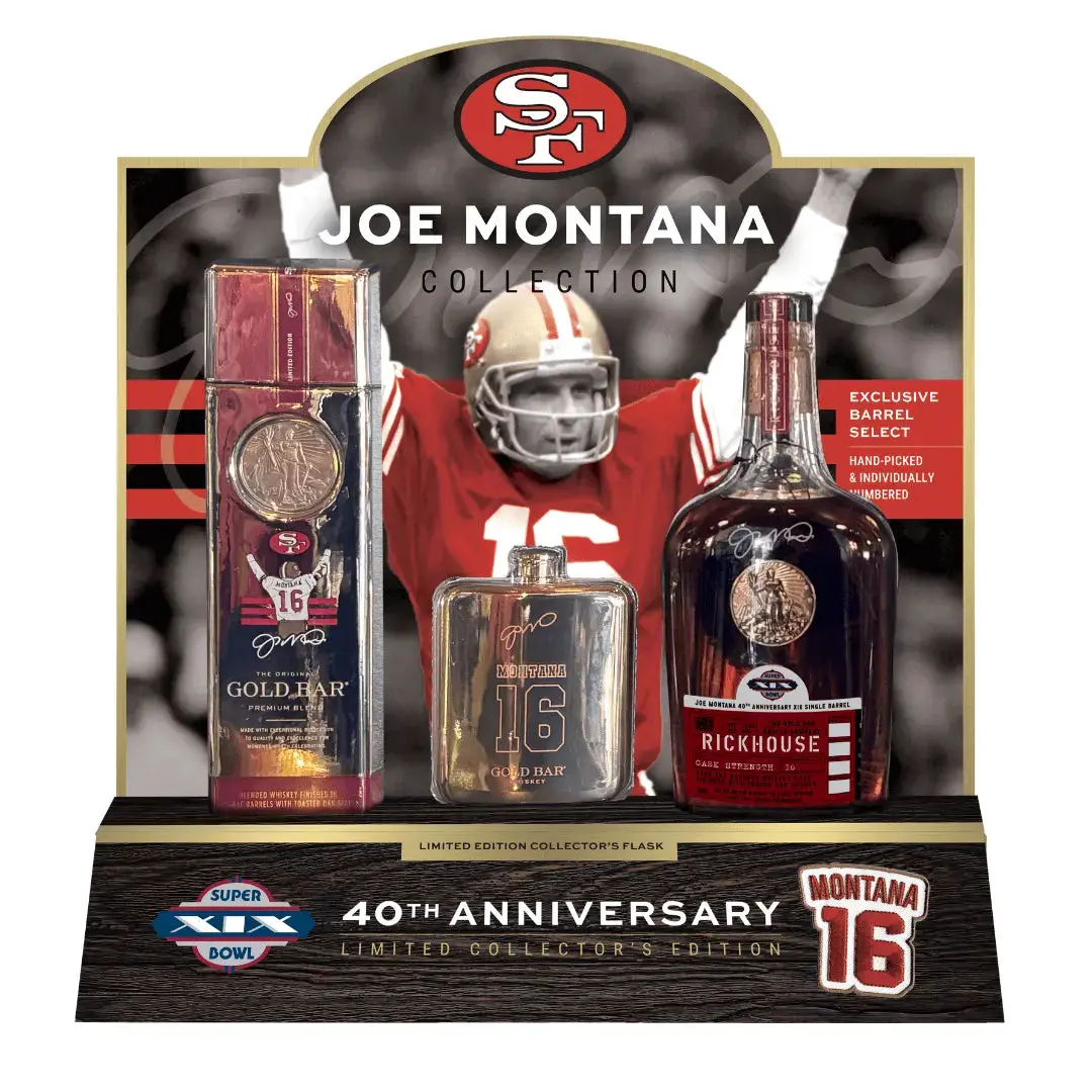 Gold Bar Joe Montana 40th Anniversary Collector’s Edition Flask Set