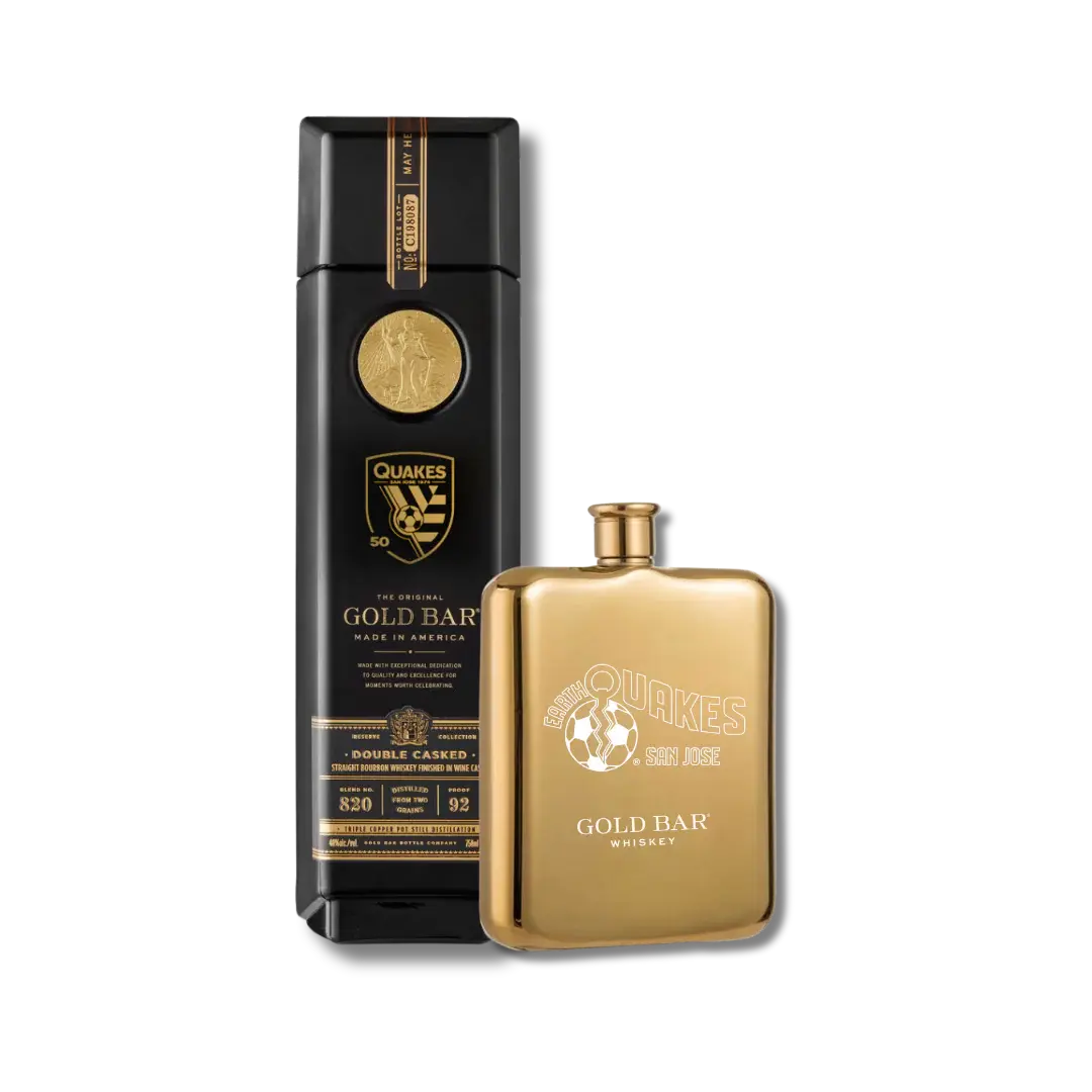 Gold Bar San Jose Earthquakes 50th Anniversary Double Cask Whiskey Gift Set