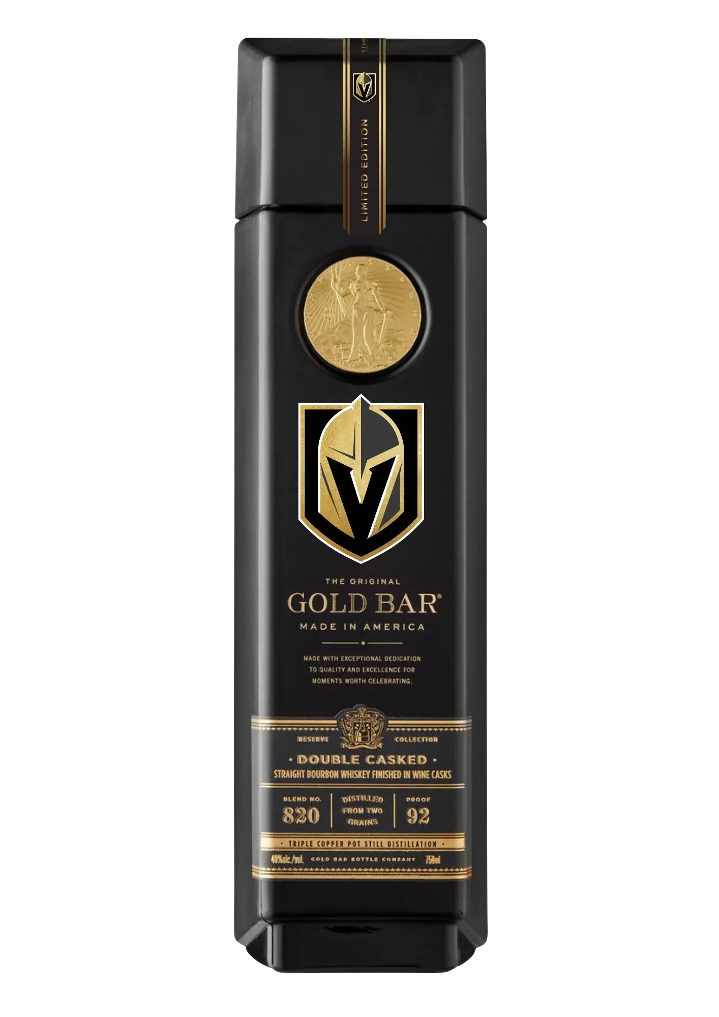 Gold Bar Vegas Golden Knights Black Double Cask Bourbon