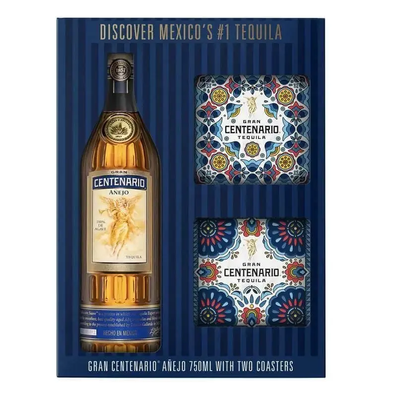 Gran Centenario Añejo with Two Ceramic Coasters Tequila 750ml