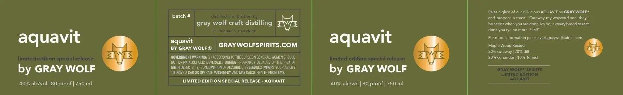Gray Wolf Aquavit Limited Edition Special Release