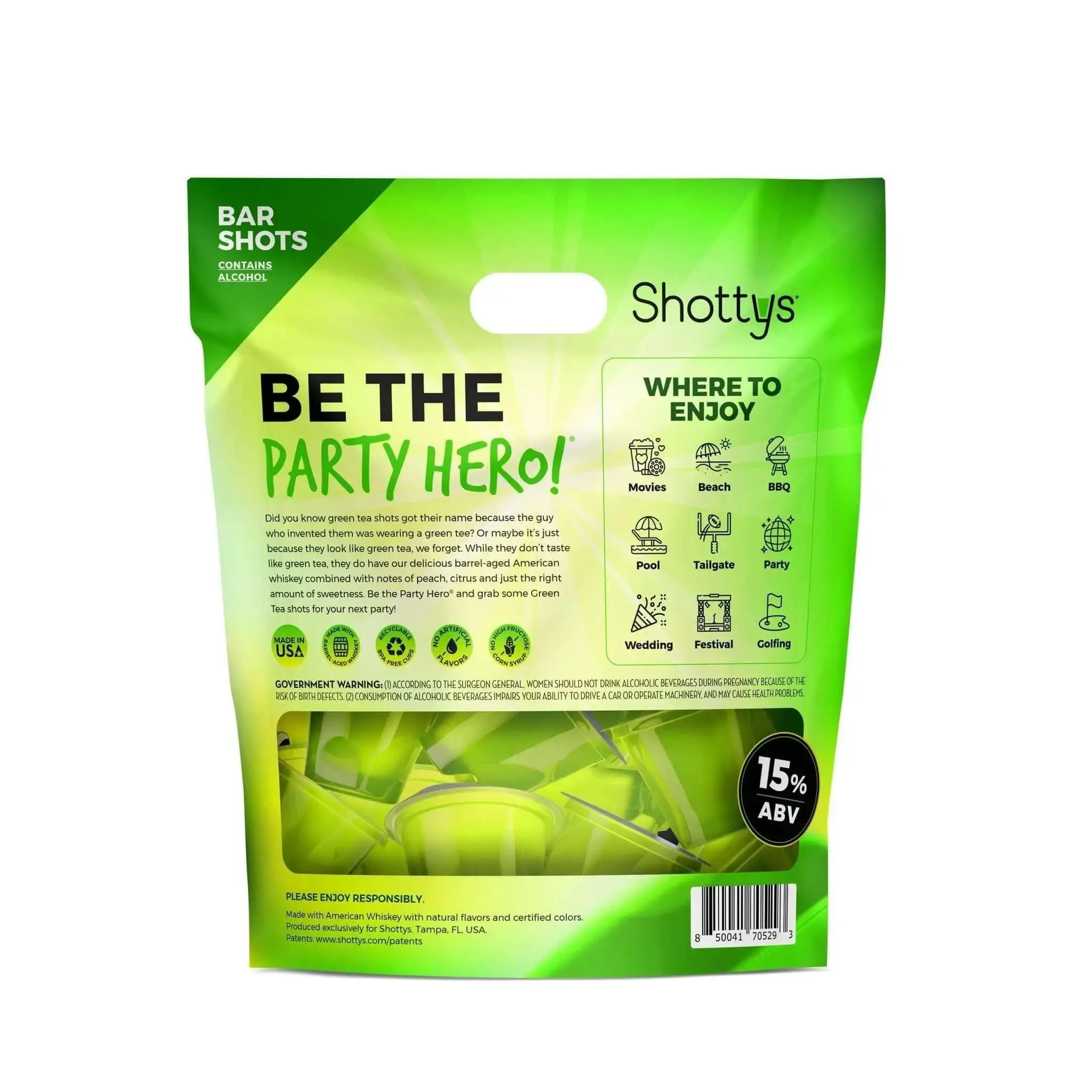Shottys Green Tea Cocktail Shots (8 shots) - Image 2