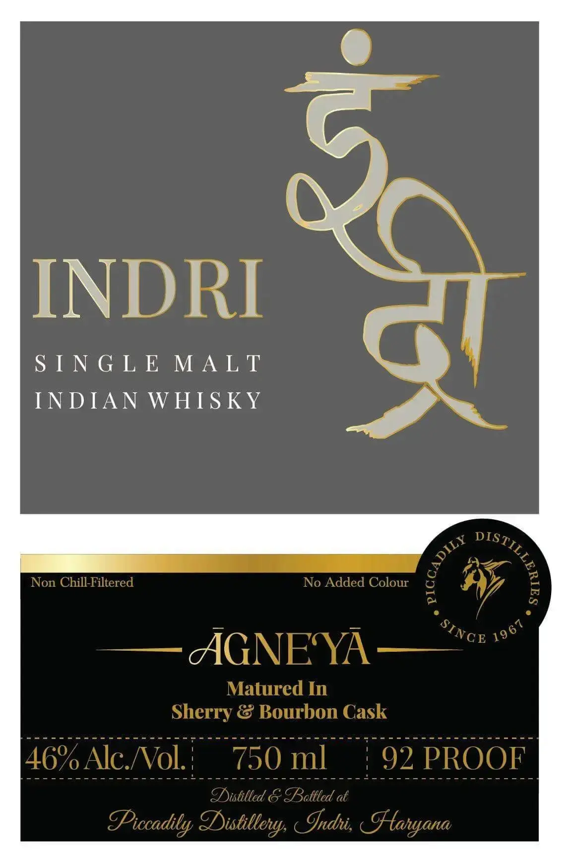 Indri-Trini Agneya Single Malt Indian Whisky Sherry & Bourbon Cask - Image 2