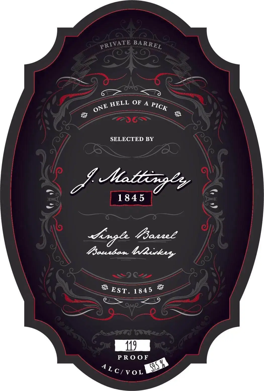 J. Mattingly 1845 Single Barrel Bourbon Whiskey Private Barrel #1299