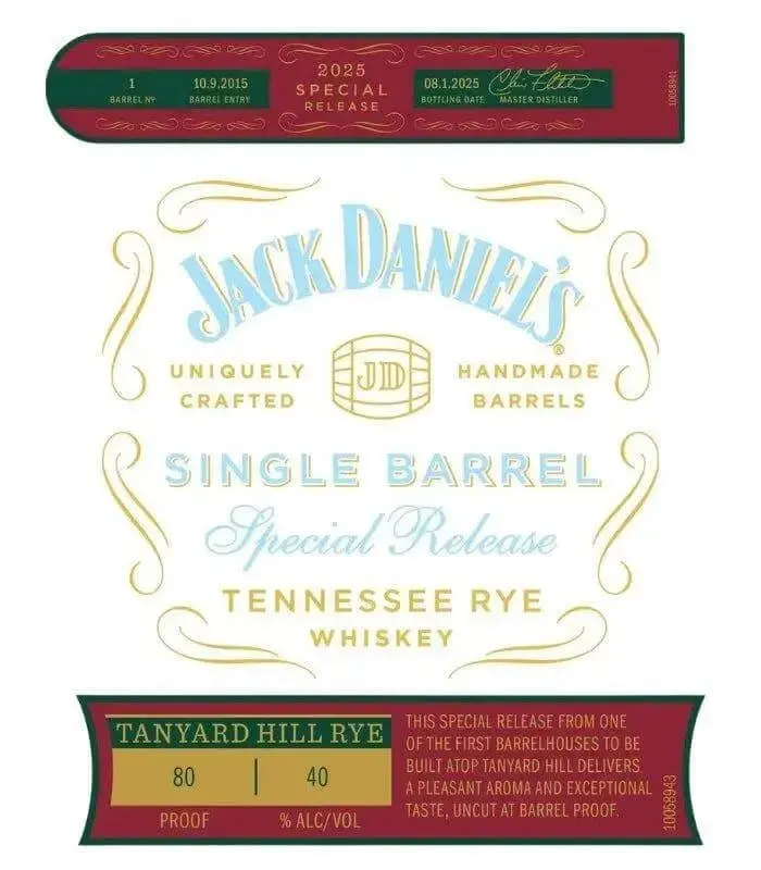 Jack Daniel’s Single Barrel Tanyard Hill Rye 2025 Special Release - Image 2