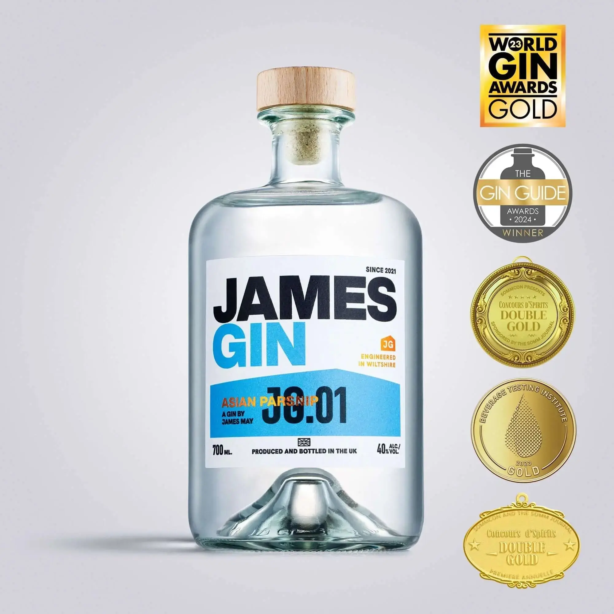 James Gin Asian Parsnip 700mL 80 Proof W/ Souvenir Gift Key Chain - Image 3