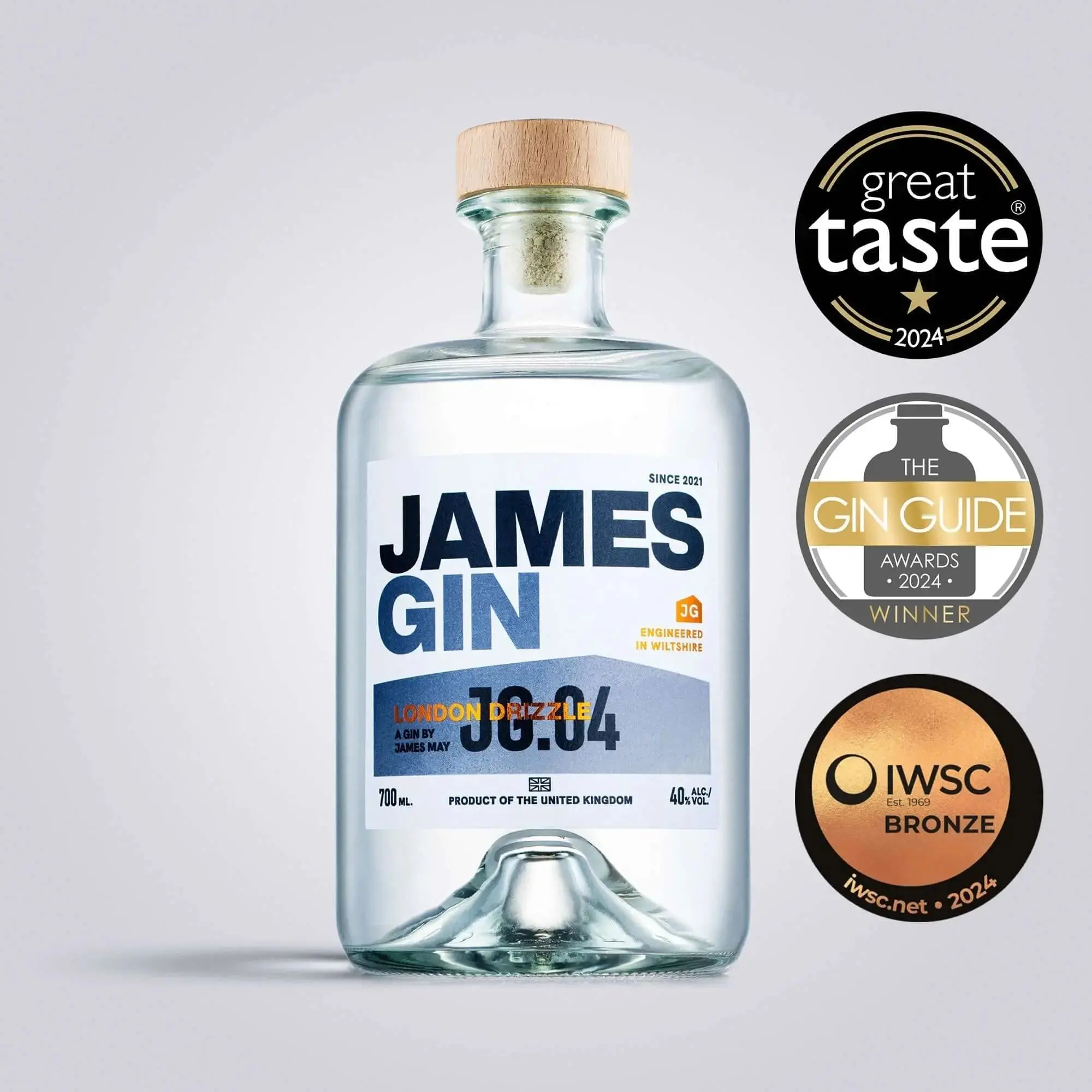 James Gin London Drizzle 700mL 80 Proof W/ Souvenir Gift Key Chain - Image 3