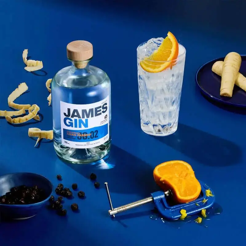 James Gin Navy Strength 700mL 114 Proof W/ Souvenir Gift Key Chain - Image 2