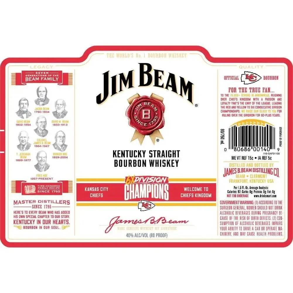 Jim Beam Kansas City Chiefs 6x Division Champions Edition