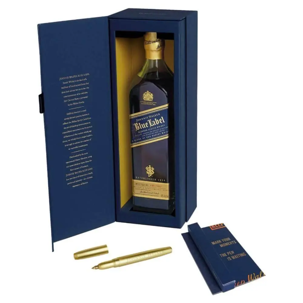 Johnnie Walker Blue Label With Gold Pen Gift Set - Image 2