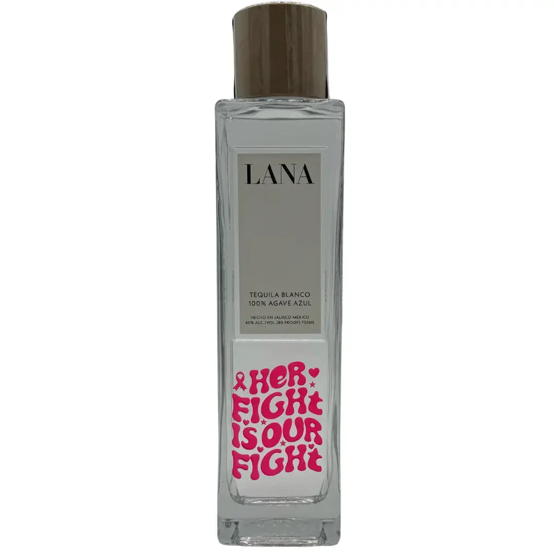 LANA Tequila Blanco Breast Cancer Awareness "Her Fight is Our Fight" Limited Edition Etched Bottle 750mL