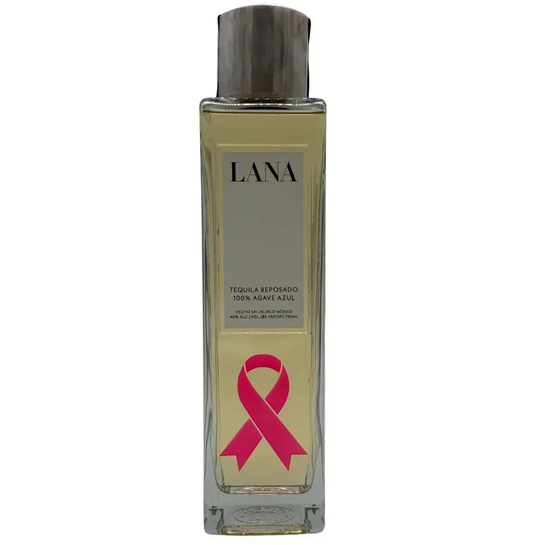 LANA Tequila Reposado Breast Cancer Awareness Ribbon Limited Edition Etched Bottle 750mL