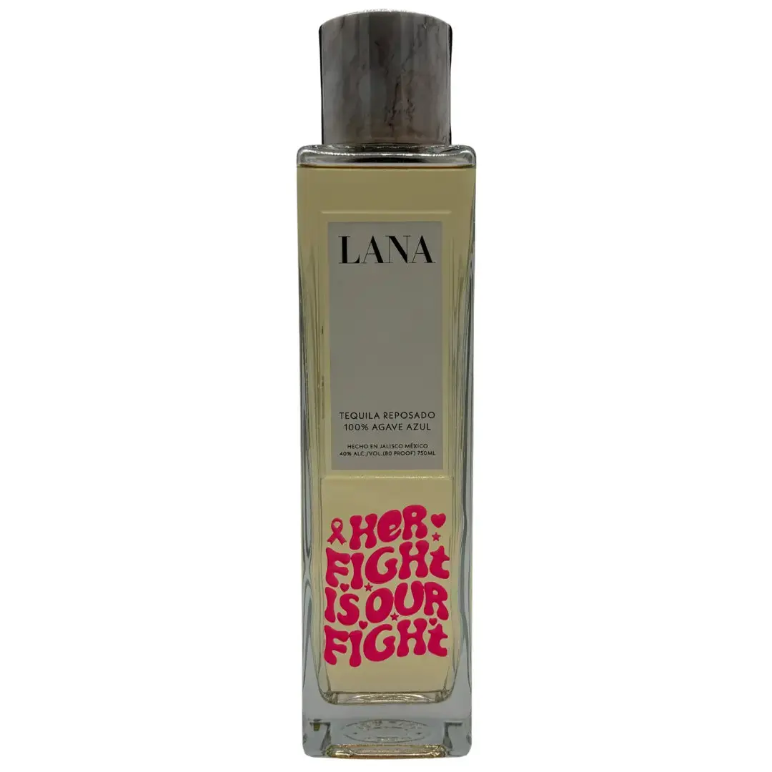 LANA Tequila Reposado Breast Cancer Awareness "Her Fight is Our Fight" Limited Edition Etched Bottle 750mL