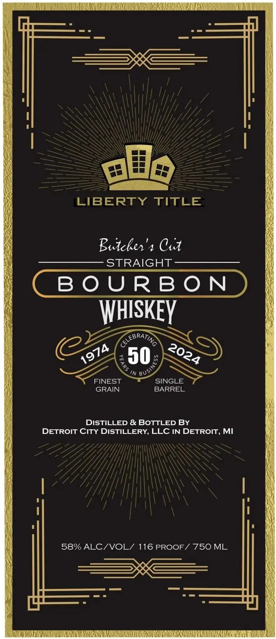 Liberty Title Butcher's Cut Straight Bourbon Whiskey 50th Anniversary Edition
