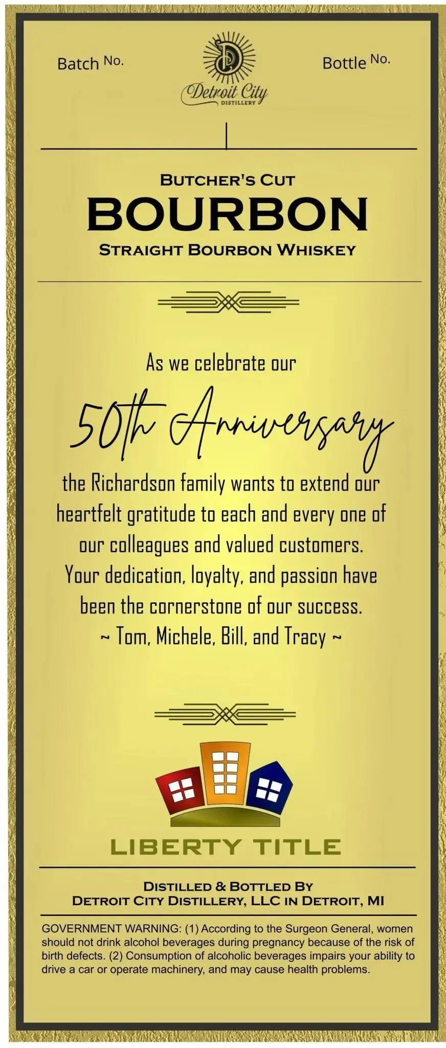 Liberty Title Butcher's Cut Straight Bourbon Whiskey 50th Anniversary Edition - Image 2