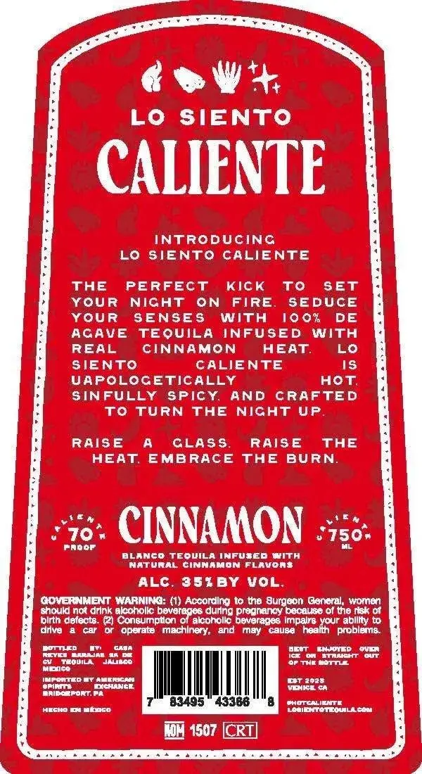 Lo Siento Caliente Cinnamon Blanco Tequila - Image 3