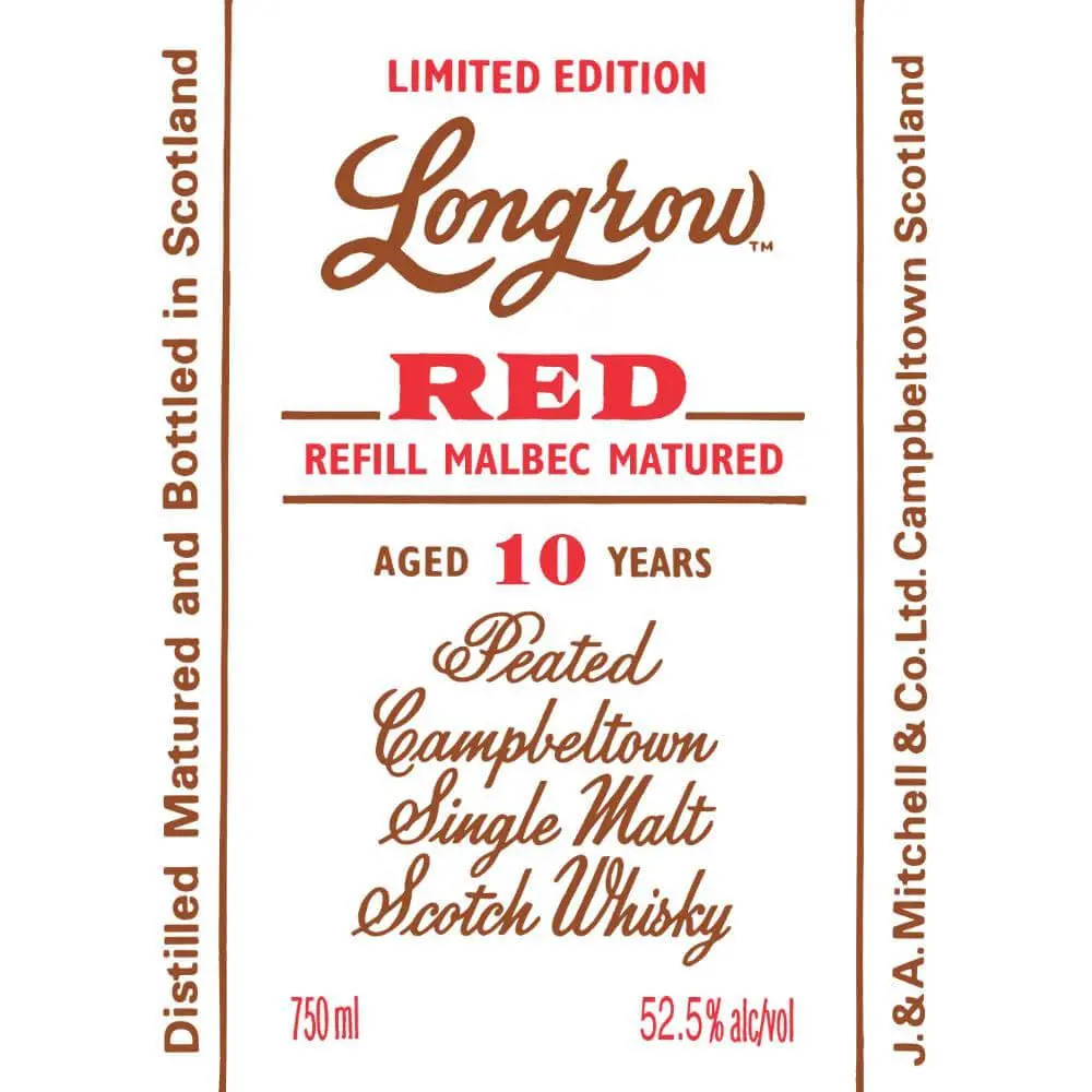 Longrow Red 10 Year Old Refill Malbec Matured - Image 2