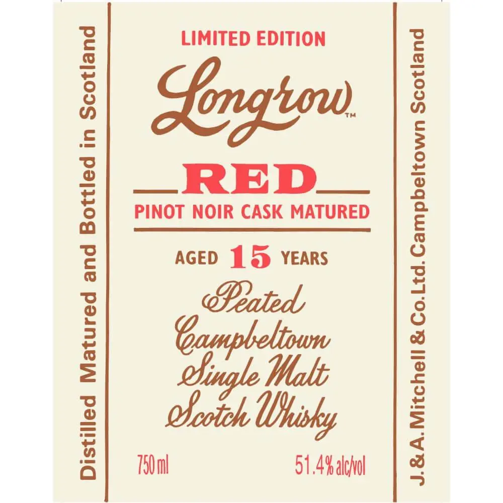 Longrow Red 15 Year Old Pinot Noir Cask Matured Scotch - Image 2
