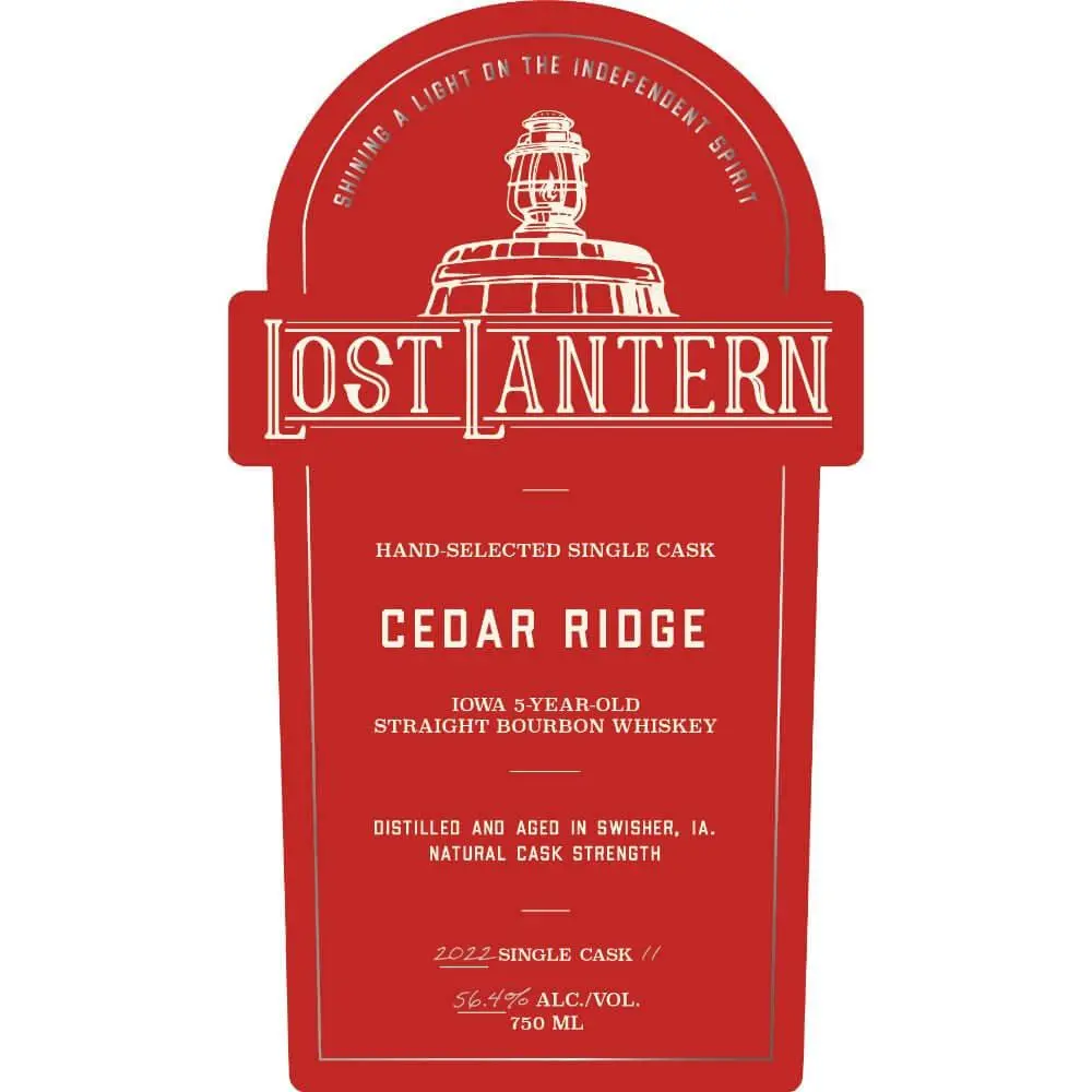 Lost Lantern Cedar Ridge 5 Year Old Iowa Straight Bourbon