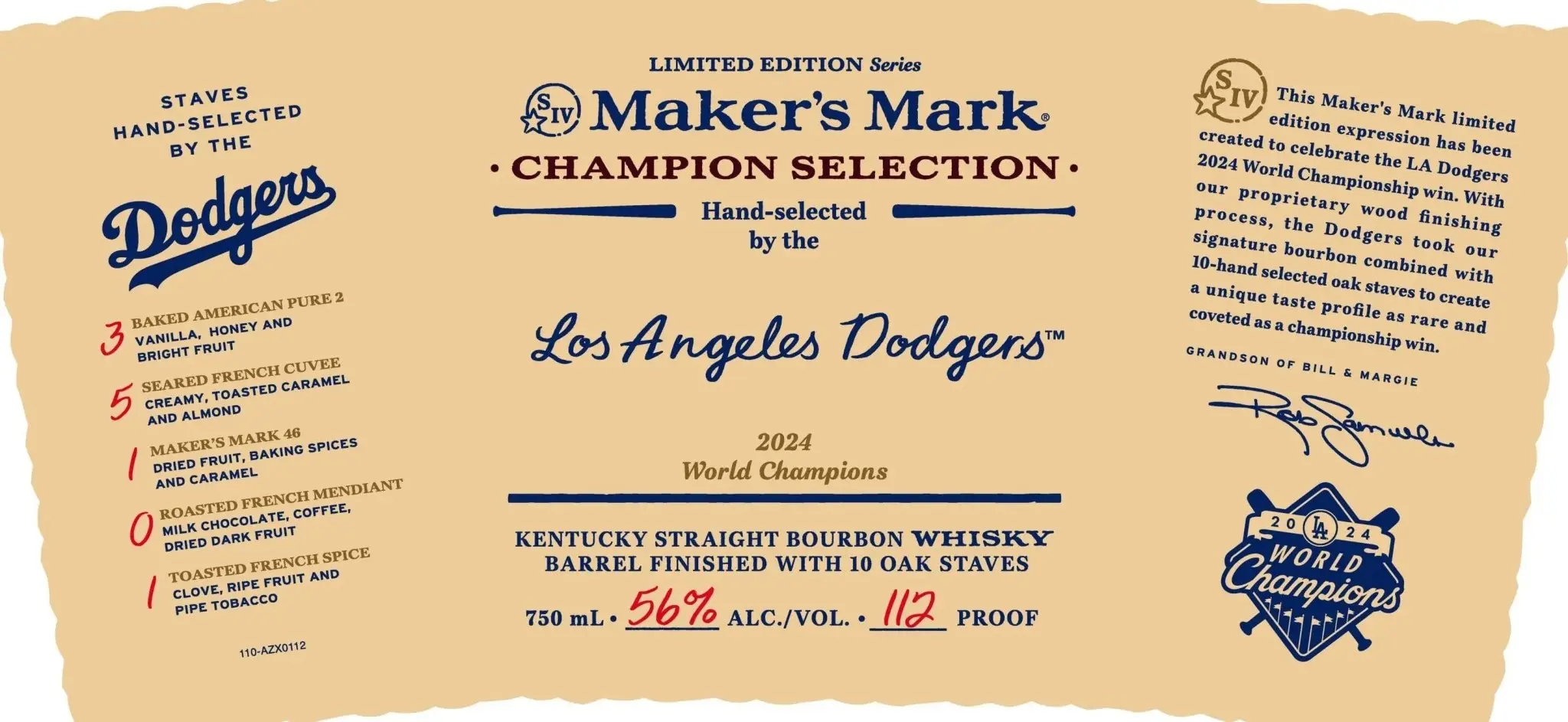 Maker’s Mark Champion Selection Los Angeles Dodgers 2024 Limited Edition