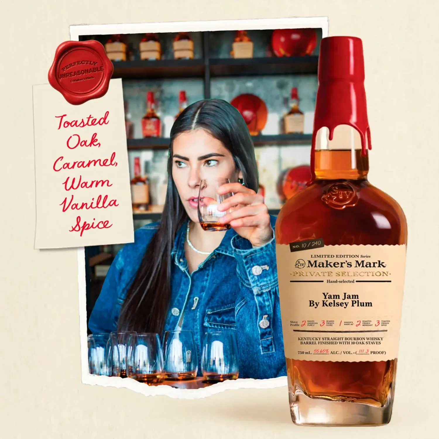 Maker’s Mark Private Selection “Yam Jam” by Kelsey Plum Bourbon - Image 3
