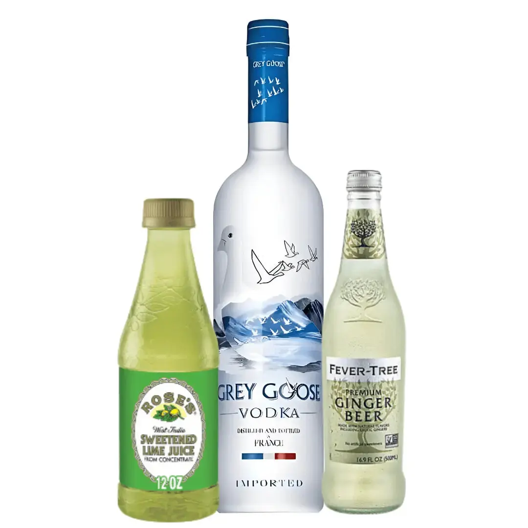 Moscow Mule Cocktail Kit: Grey Goose, Rose’s, Fever-Tree Ginger Beer