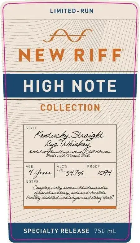New Riff High Note Collection Kentucky Straight Rye Whiskey