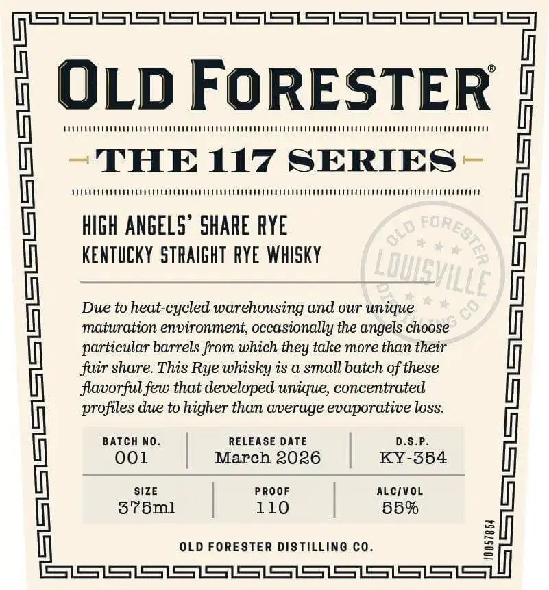 Old Forester 117 Series High Angels’ Share Rye