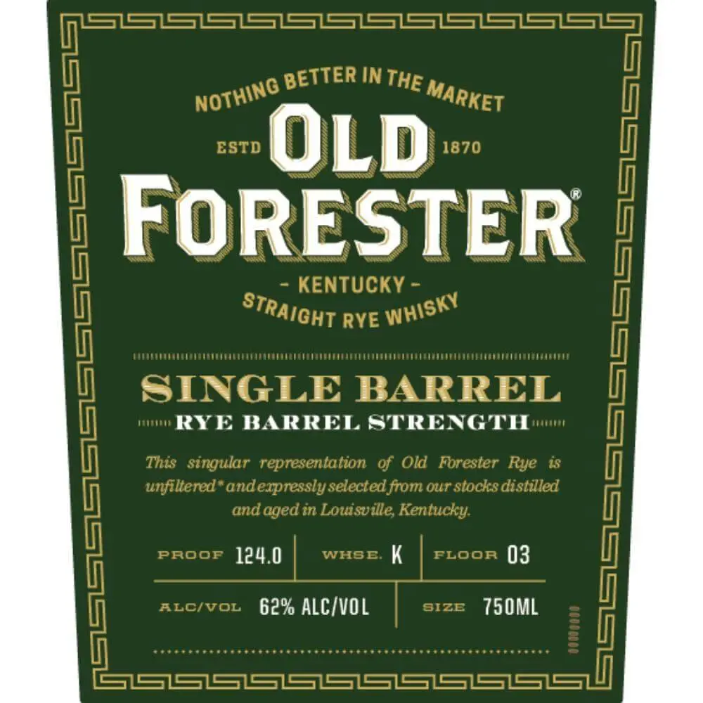 Old Forester Single Barrel Rye Barrel Strength - Image 2