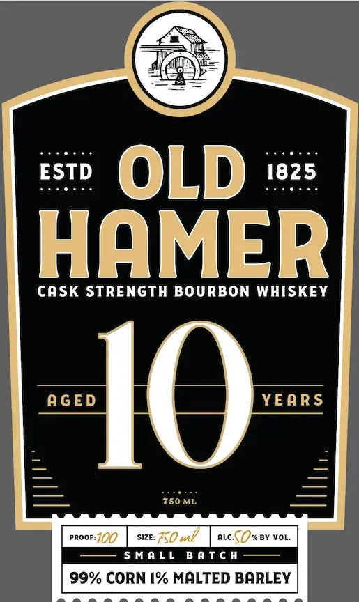 Old Hamer 10 Year Cask Strength Bourbon Whiskey