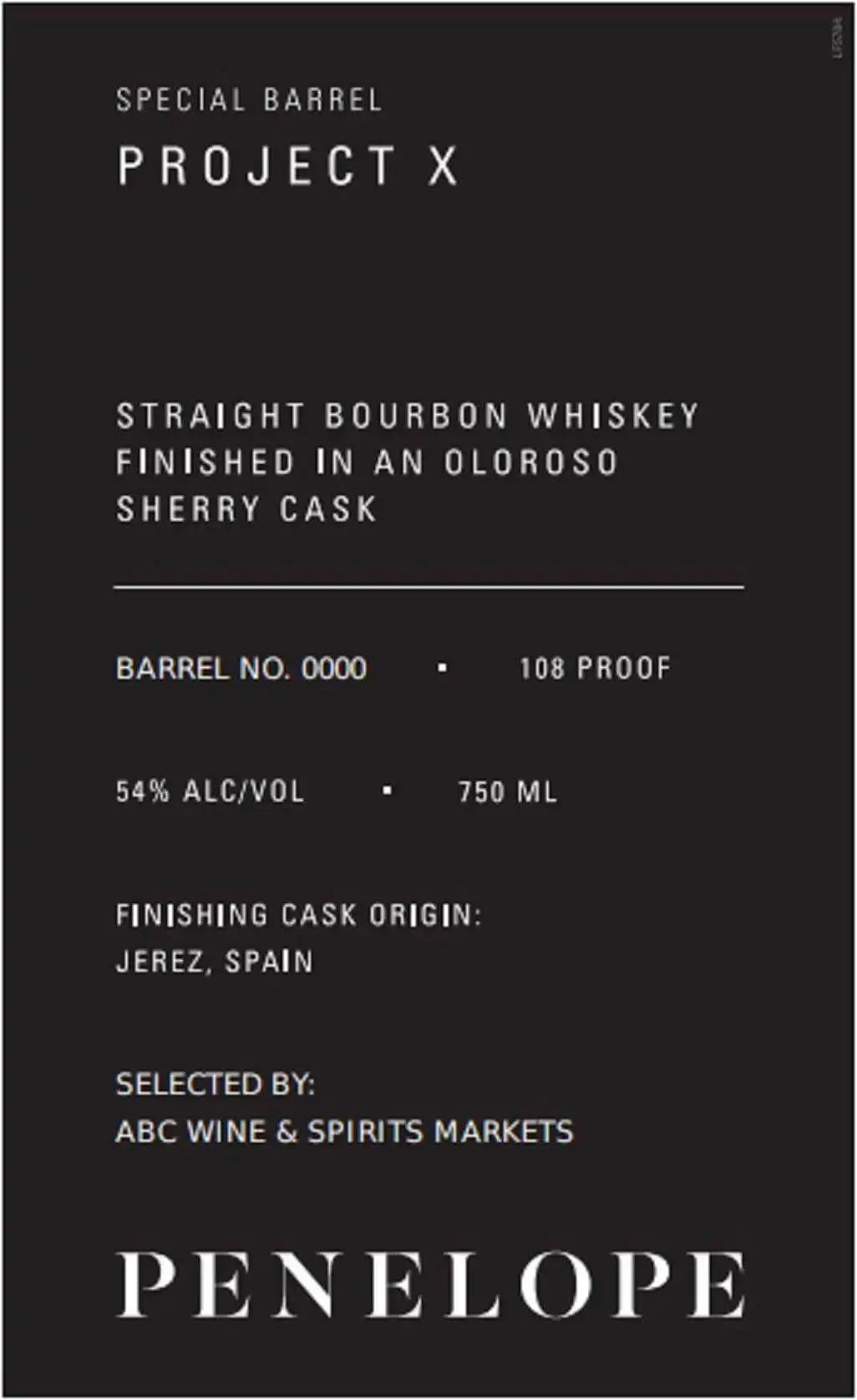 Penelope Project X Straight Bourbon Whiskey - Oloroso Sherry Cask Finish