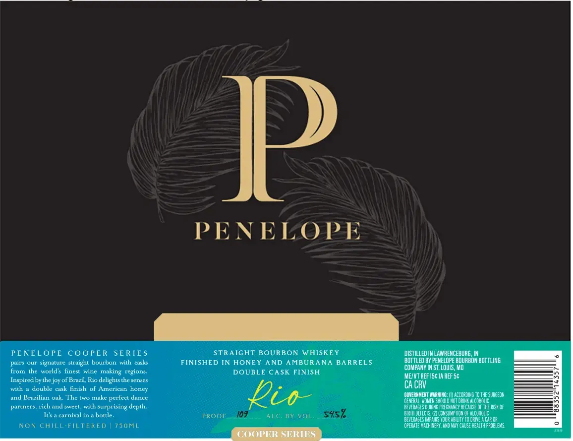 Penelope Rio Straight Bourbon Whiskey Honey & Amburana Double Cask Finish