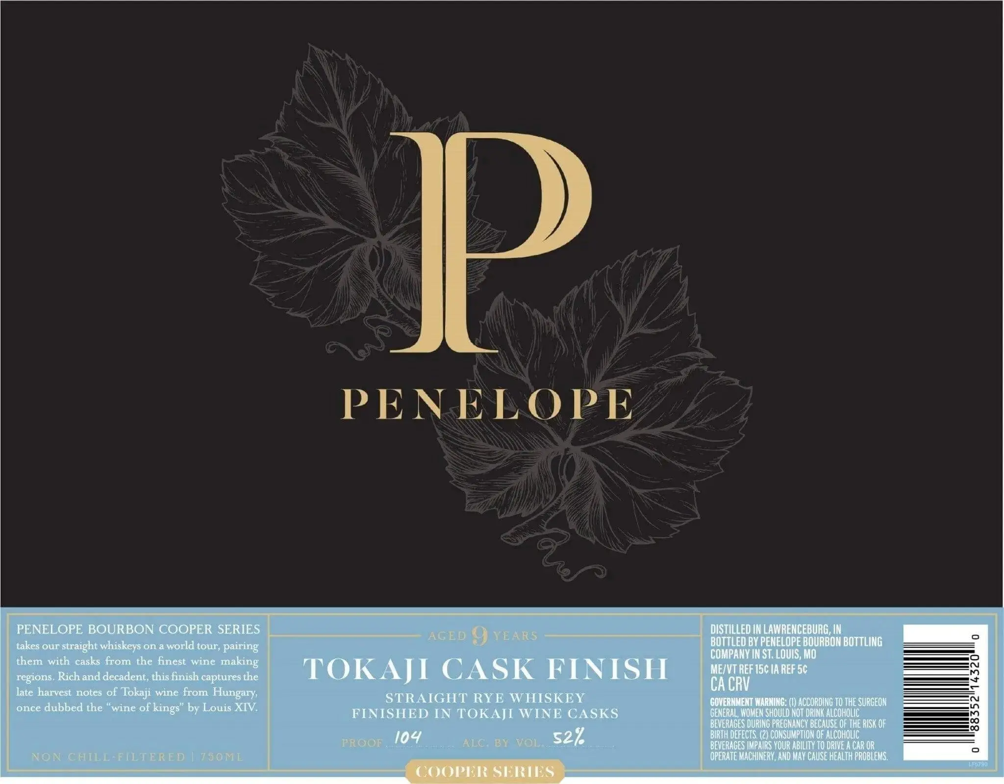Penelope Tokaji Cask Finish 9 Year Rye Whiskey Cooper Series