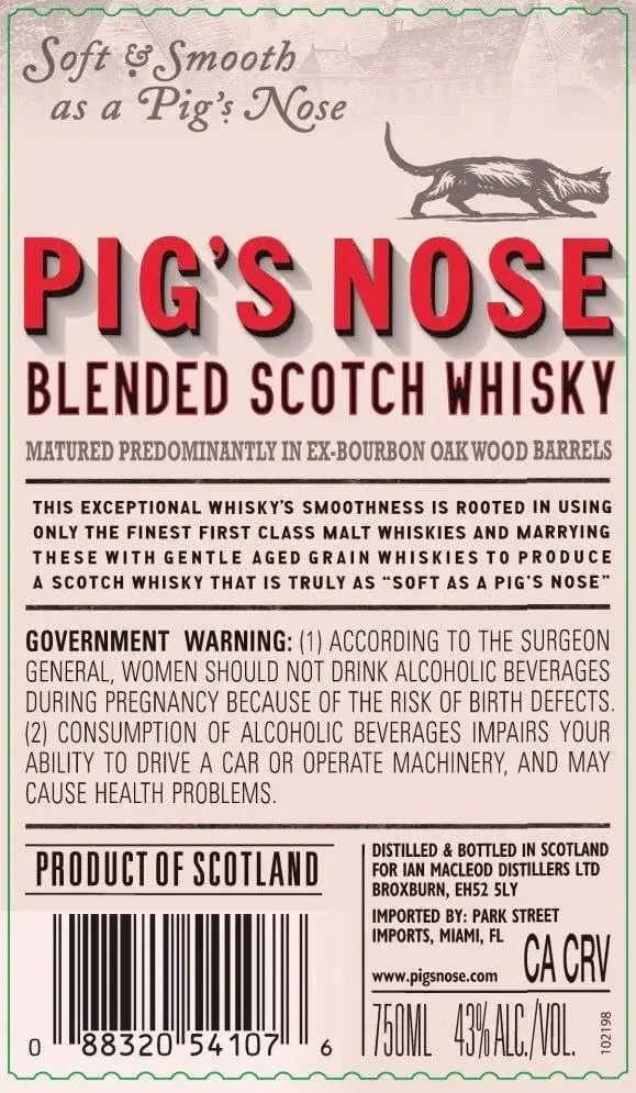 Pig's Nose Blended Scotch Whisky - 750ml - Image 2