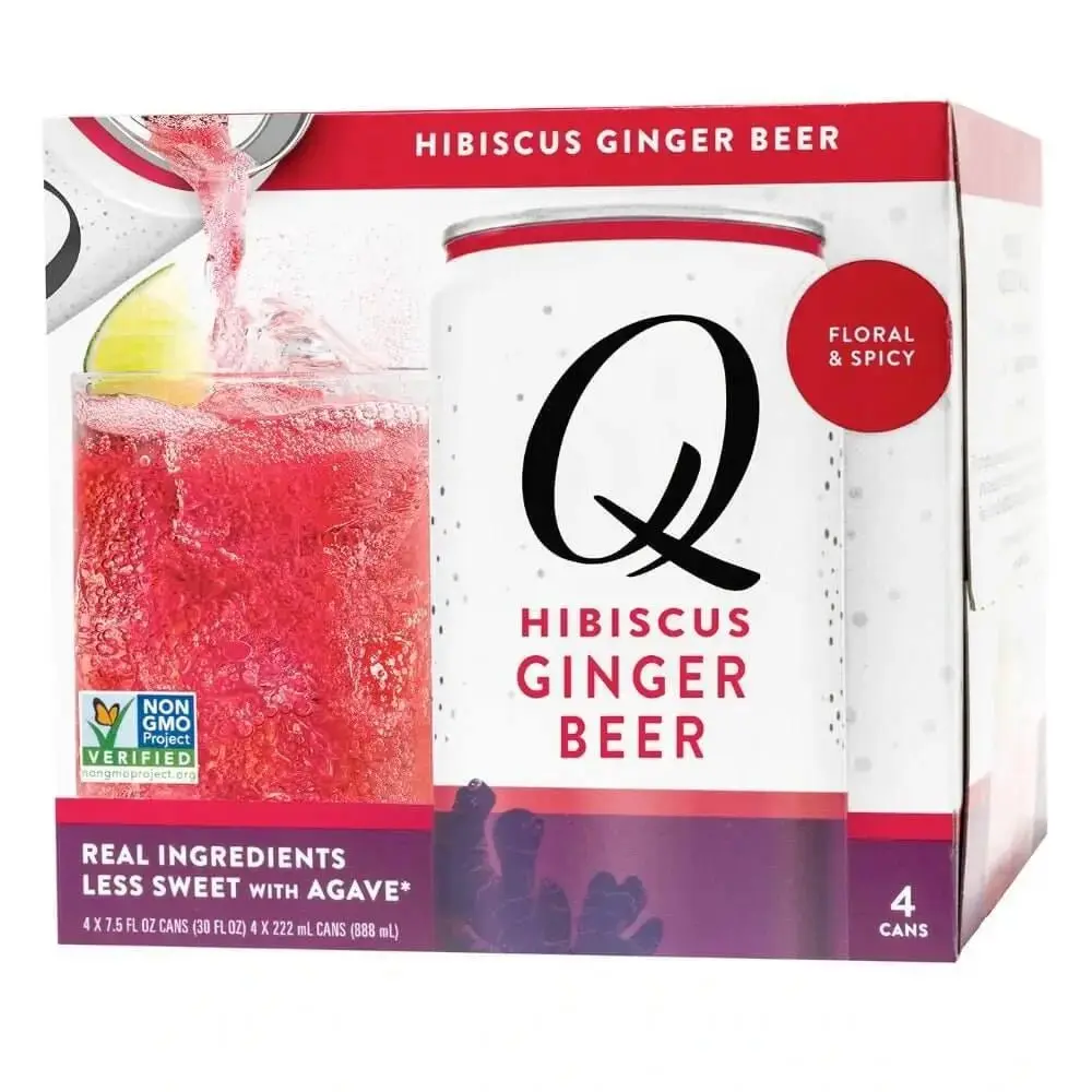 Q Hibiscus Ginger Beer by Joel McHale 4pk - Image 2