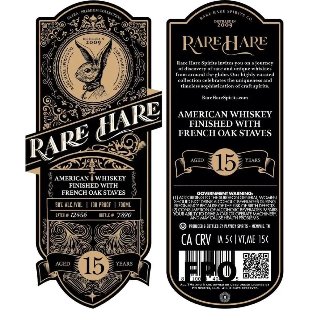 Rare Hare 15 Year Old Whiskey Finished With French Oak Staves - Image 2