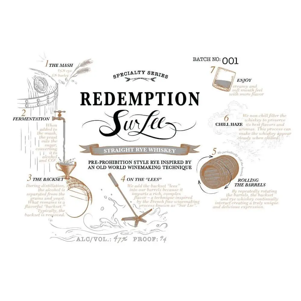 Redemption Sur Lee Straight Rye Whiskey - Image 2
