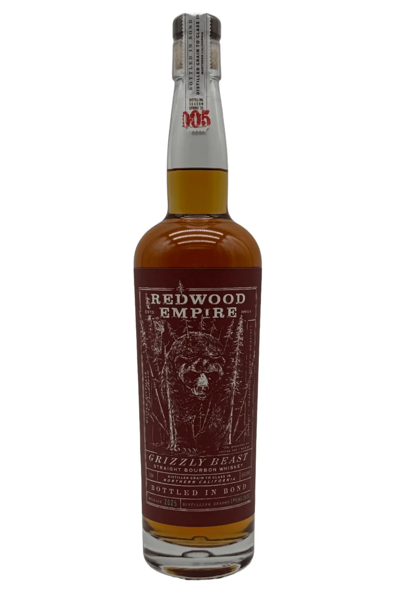 Redwood Empire Grizzly Beast Bottled in Bond Straight Bourbon Whiskey Batch 005 2025 Release - Image 2