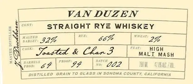Redwood Empire Van Duzen Straight Rye Batch 2 - Image 3