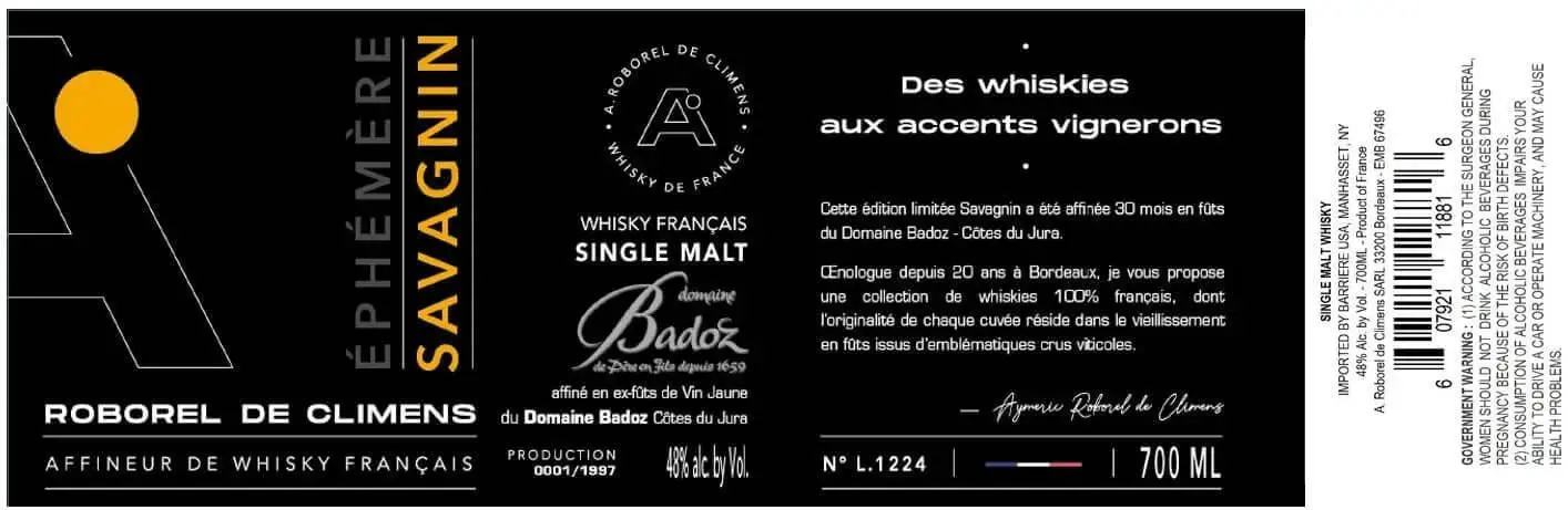 Roborel de Climens Éphémère Savagnin Single Malt Whisky