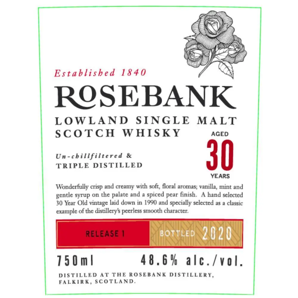 Rosebank 30 Year Old Vintage Release #1 Bottled In 2020 - Image 2