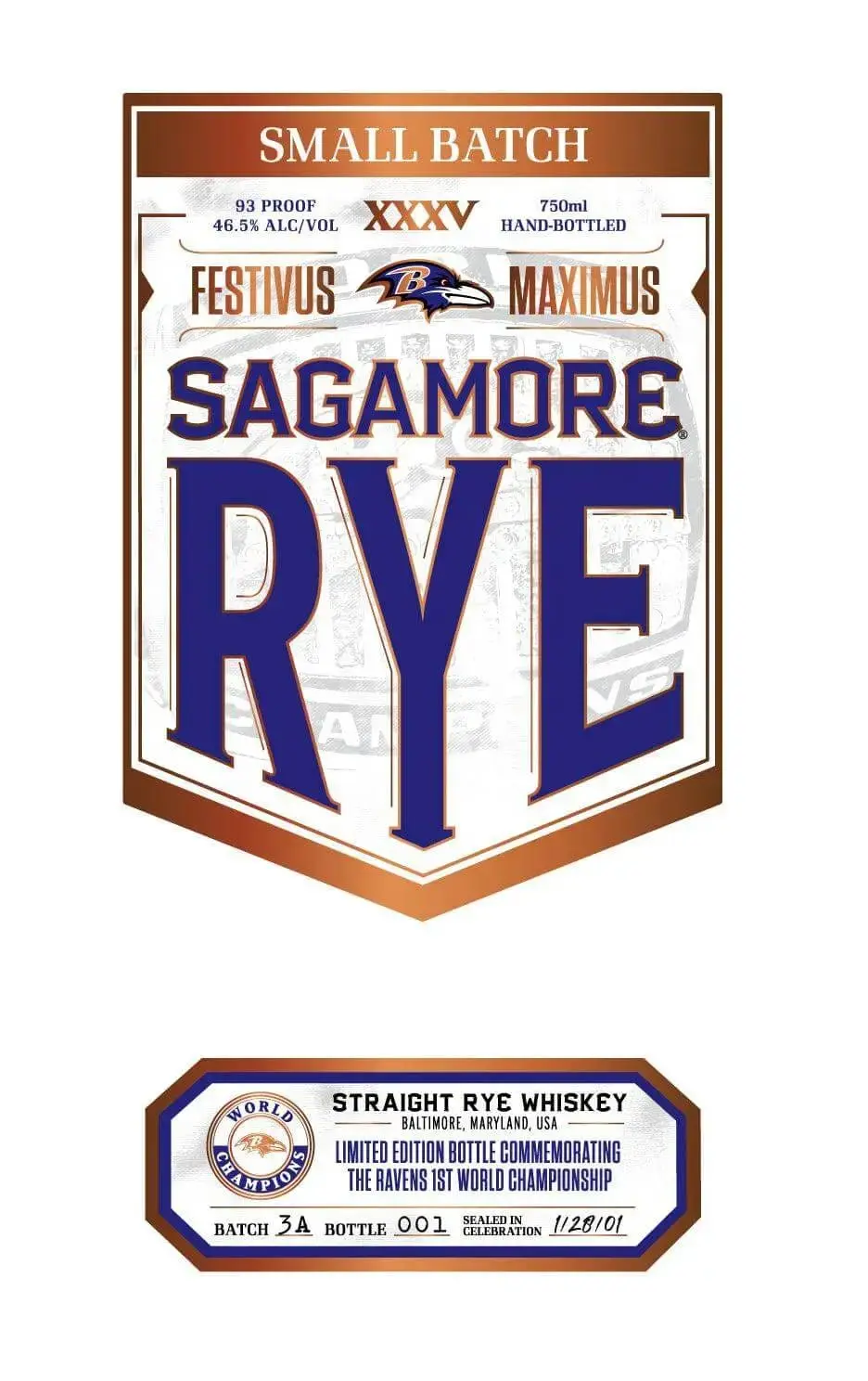 Sagamore Spirit Rye Ravens "Festivus Maximus" Championship Edition