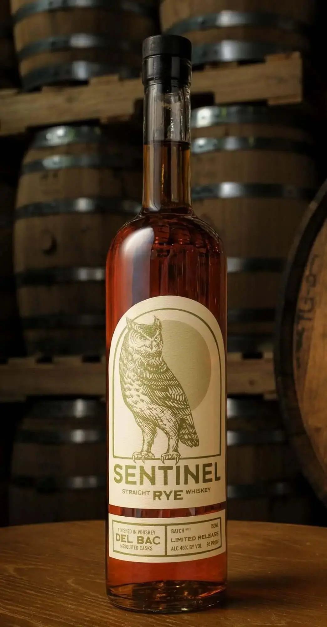 Sentinel Rye Finished in Whiskey Del Bac Mesquited Casks