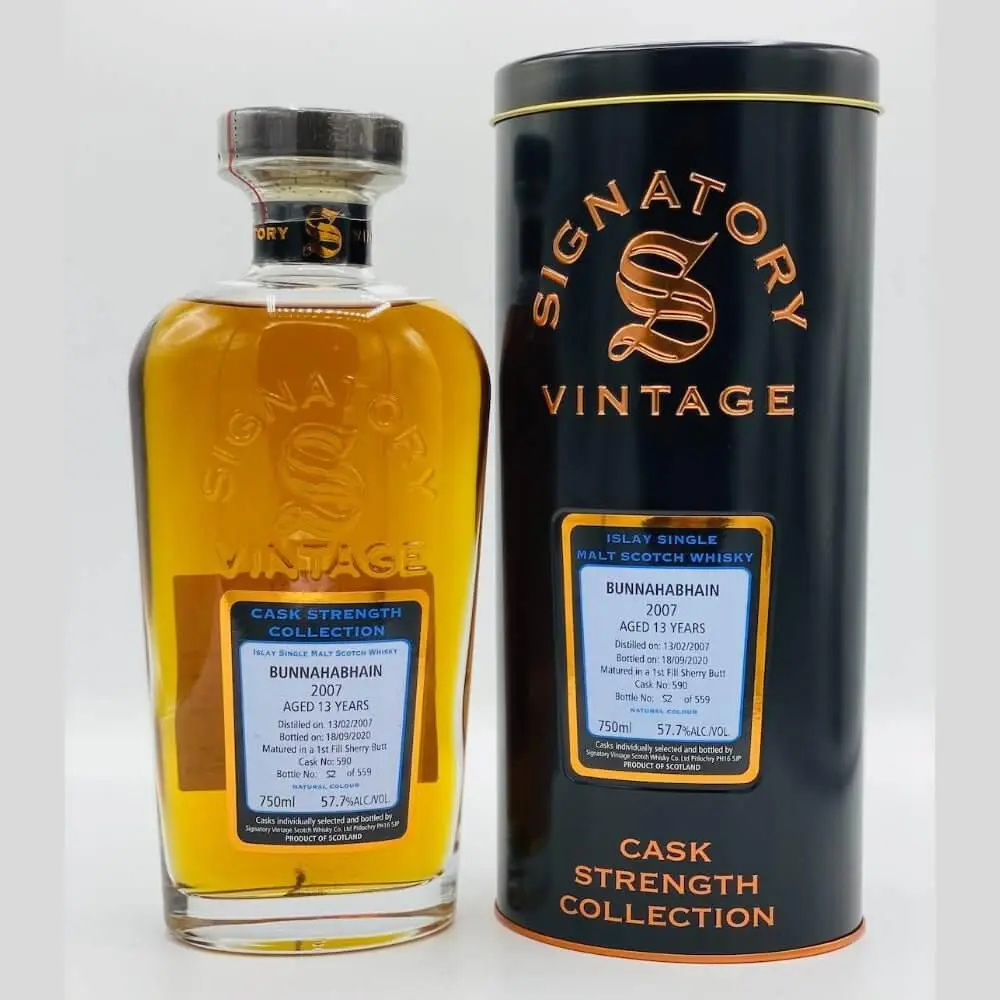 Signatory Vintage Cask Strength Bunnahabhain 2007 13 Year Old Single Barrel Single Malt Whisky