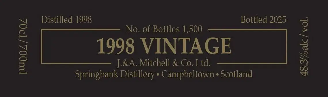 Springbank 1998 Vintage Limited Edition Single Malt Scotch Whisky - Image 2