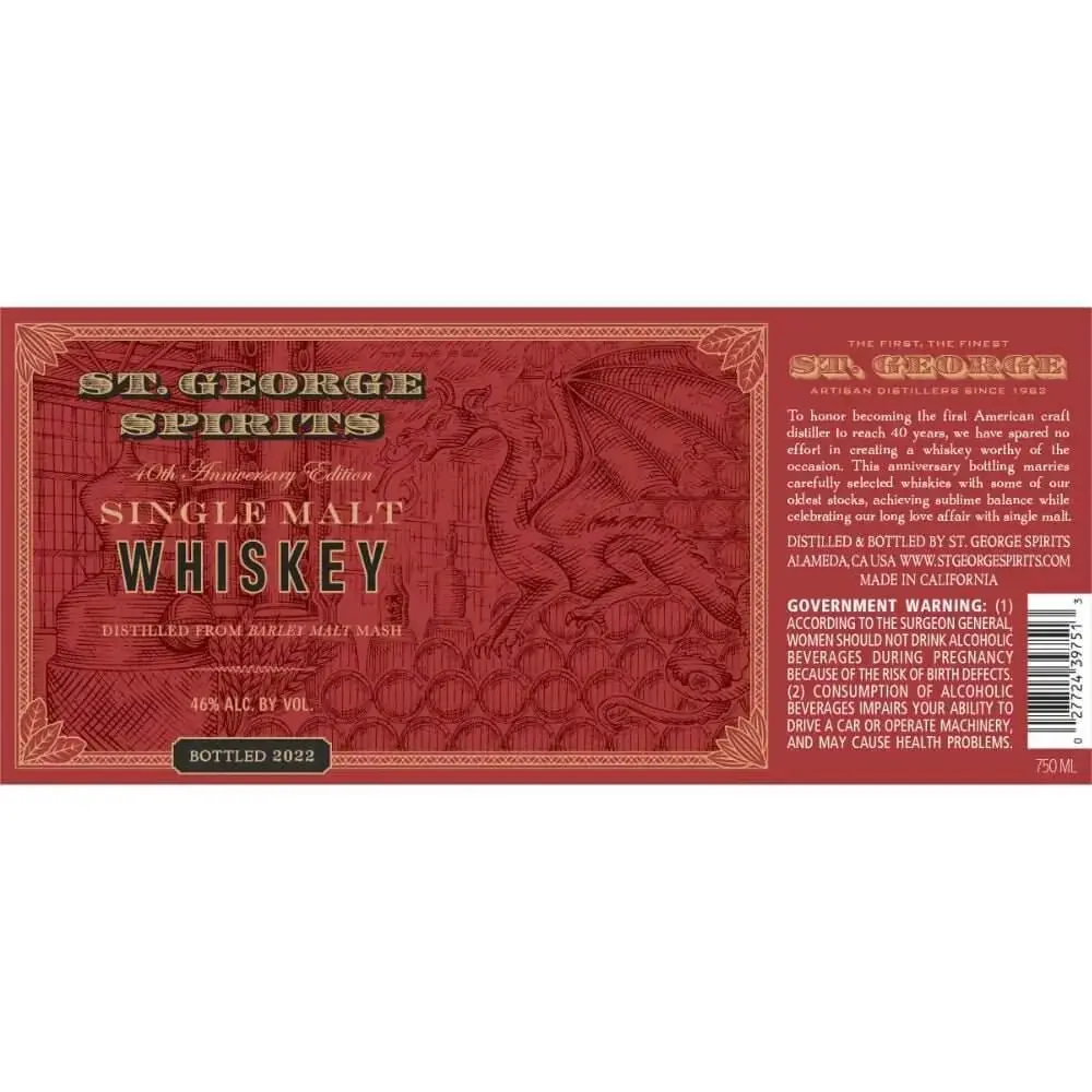 St. George 40th Anniversary Edition Single Malt Whiskey - Image 2
