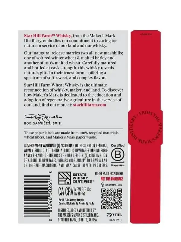 Star Hill Farm American Wheat Whisky 2025 Release - Image 3