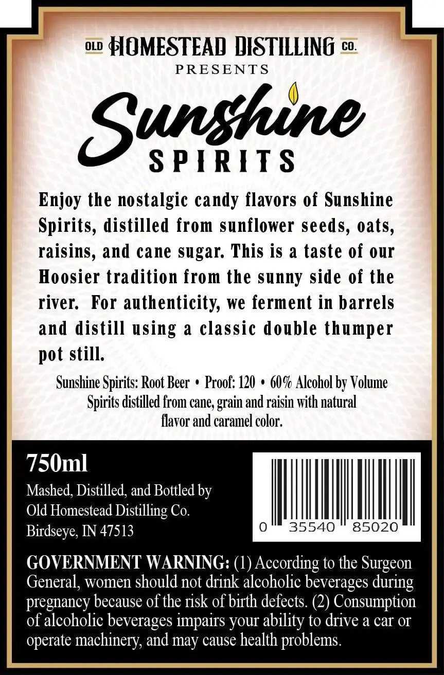 Sunshine Spirits Root Beer 750ml - Image 2