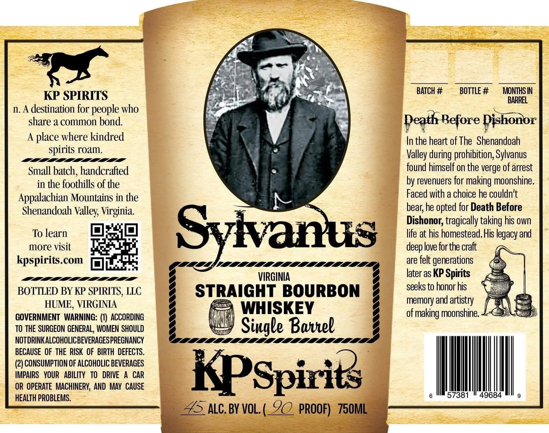 Sylvanus Virginia Straight Bourbon Whiskey Single Barrel